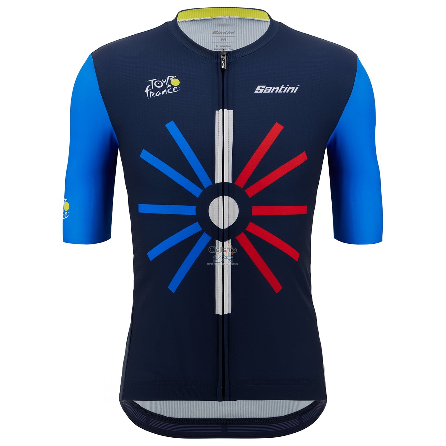 Tour DE Francia Ropa Ciclismo Culotte Corto 2023 Hombre Mangas Cortas Negro Azul